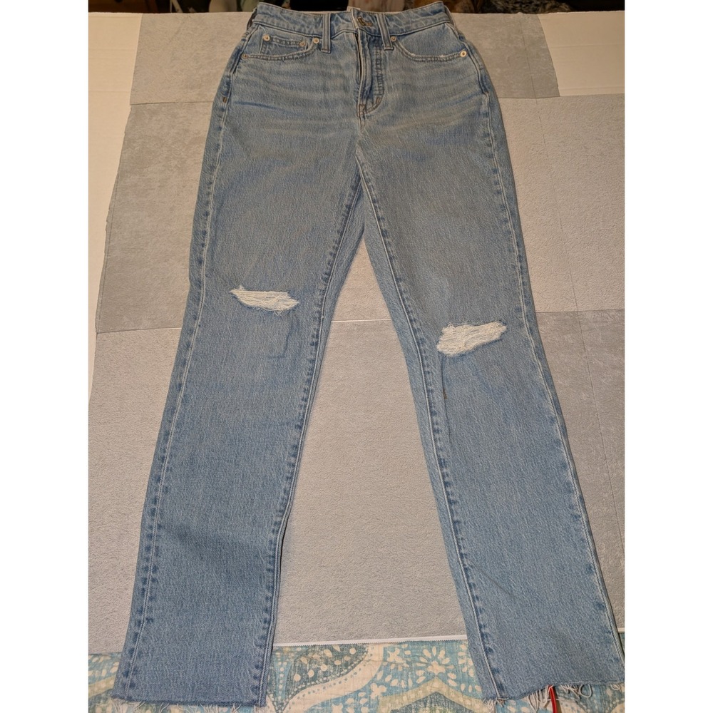 Madewell The Curvy Perfect Vintage Jean Distressed Raw Hem Women's Size 23 - Picture 1 of 5